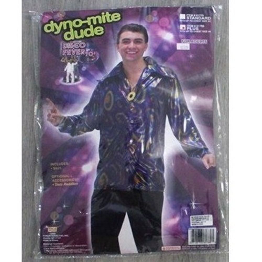 Forum Novelties Dyno-Mite Dude 70s Disco Fever Metallic Shirt Standard 61778